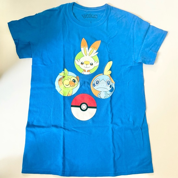 Blue Pokémon Scorbunny, Grookey, Sobble T-Shirt - Picture 1 of 3